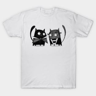 Cat Dracula and Frankencat T-Shirt